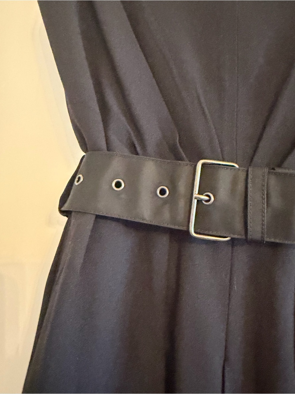 Vintage Prada Black Sleeveless Belted Midi Dress with Bow - Picture 3 of 8